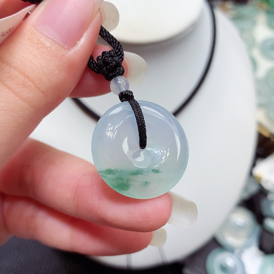 翡翠未镶嵌胸饰翡翠24，22.1/4.8