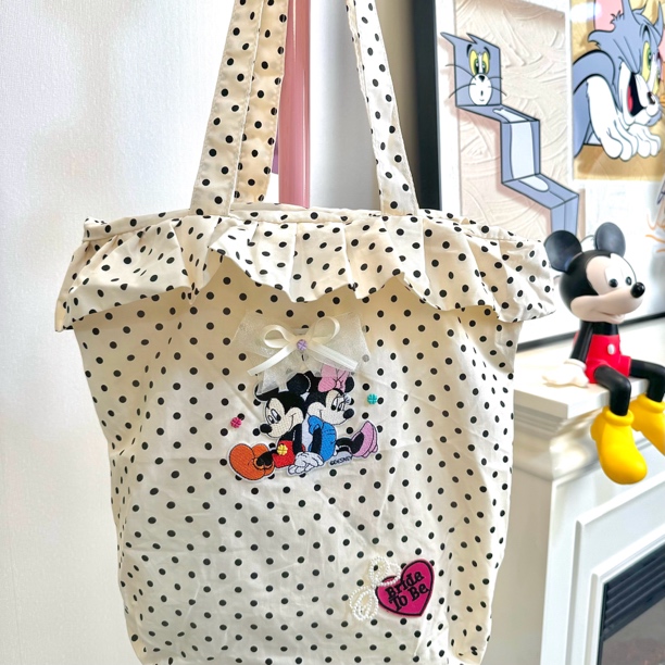 7003韩版定制米奇米妮波点包