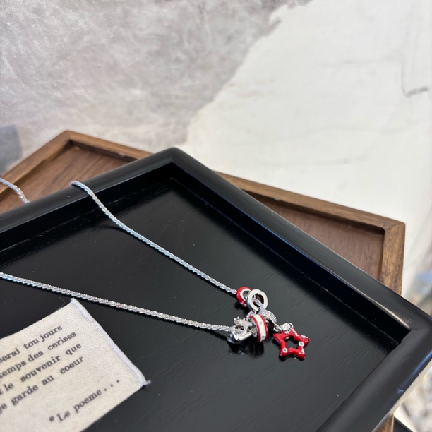 铜合金项链 红镂空星星项链XL3637