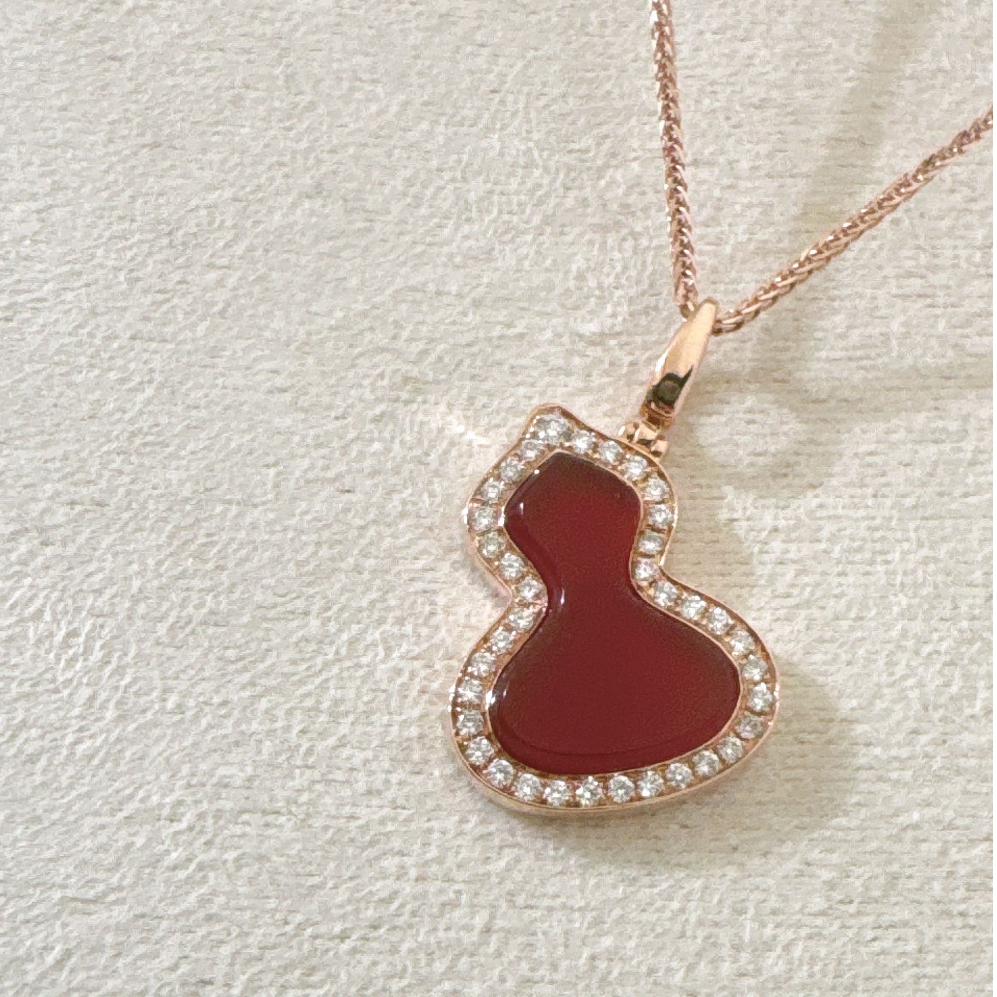 18K金中号红葫芦吊坠-不含链