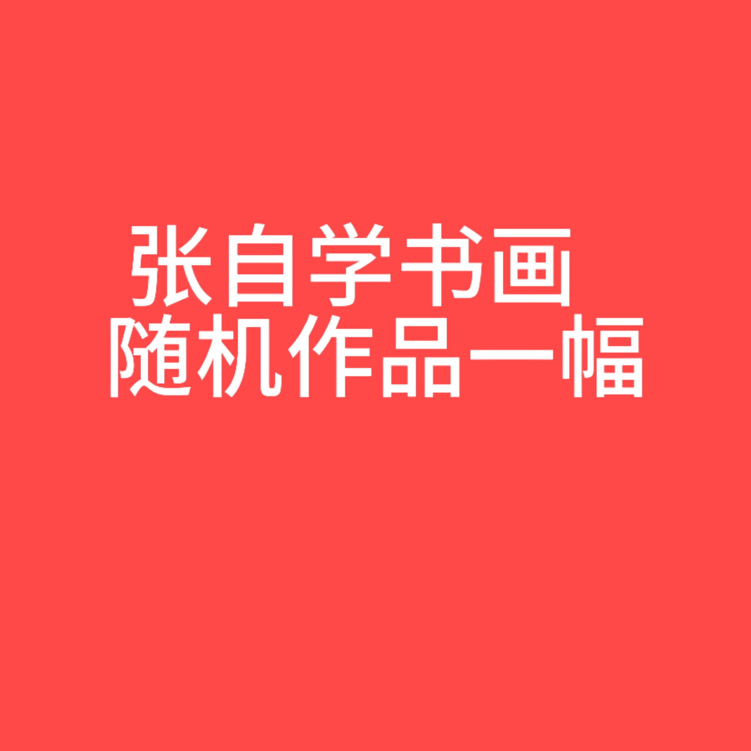 张自学书画 （随机作品)  一副（福袋专用勿拍）