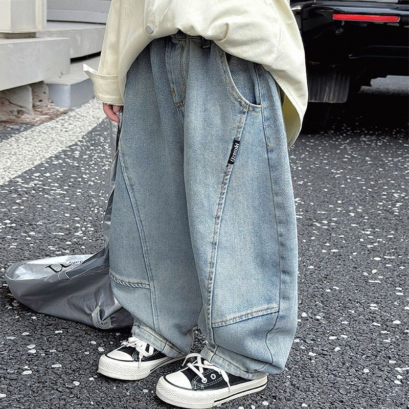男童牛仔裤春装春秋新款儿童春季长裤男孩直筒裤春秋款宽松休闲潮