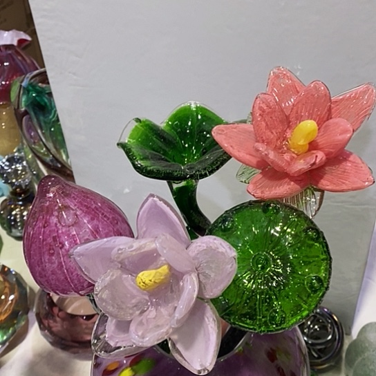 琉璃高度45厘米套五琉璃夜光荷花