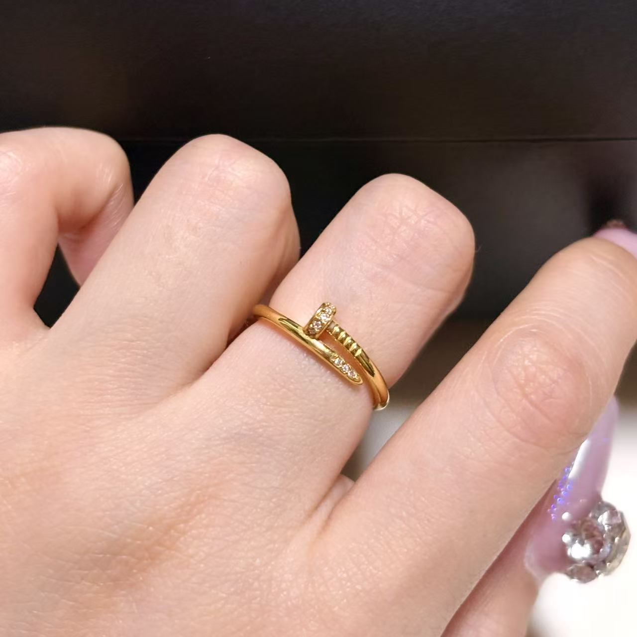 【小凤专属】足金999经典钉子戒指(6D工艺)