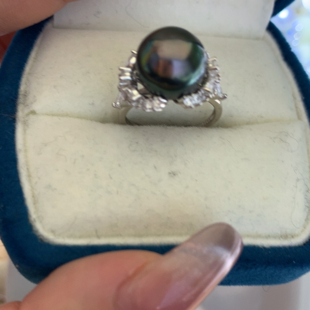 海水珍珠戒指银S925镶嵌