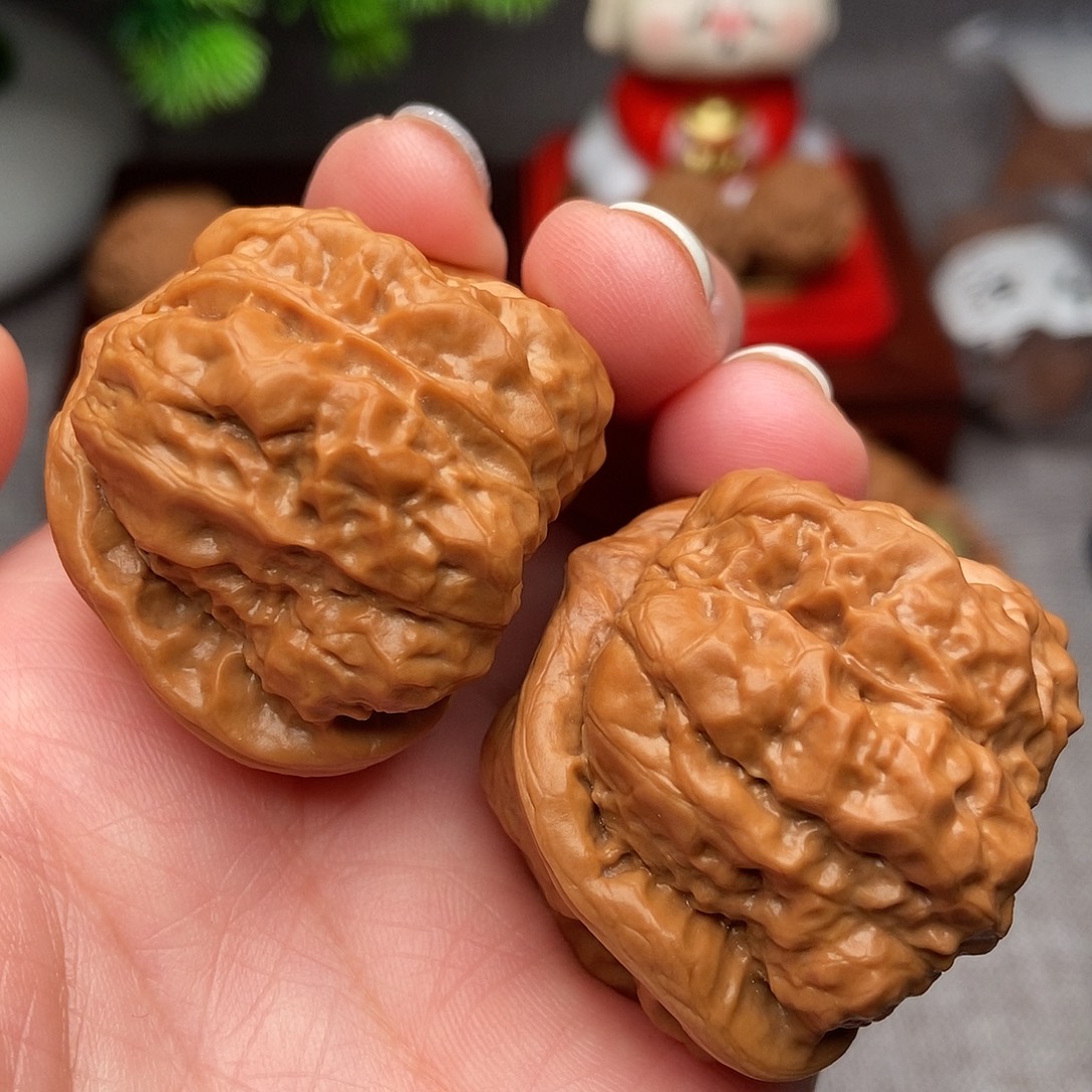 文玩核桃把件蛤蟆头40全品