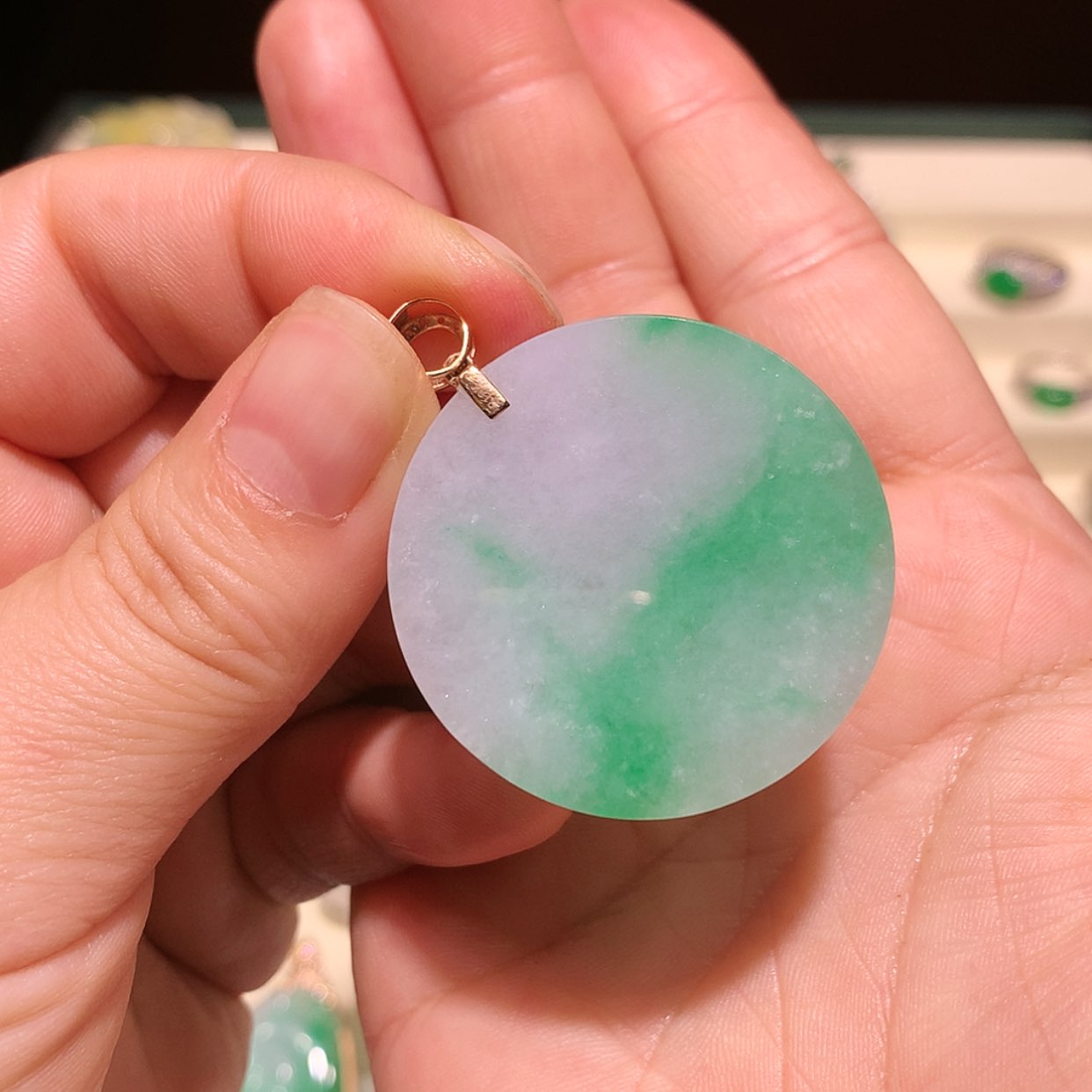 【闪购商品】翡翠颈饰18K金镶嵌缅甸A货