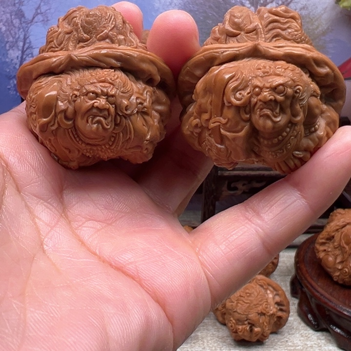 核桃把件蛤蟆头御龙明王