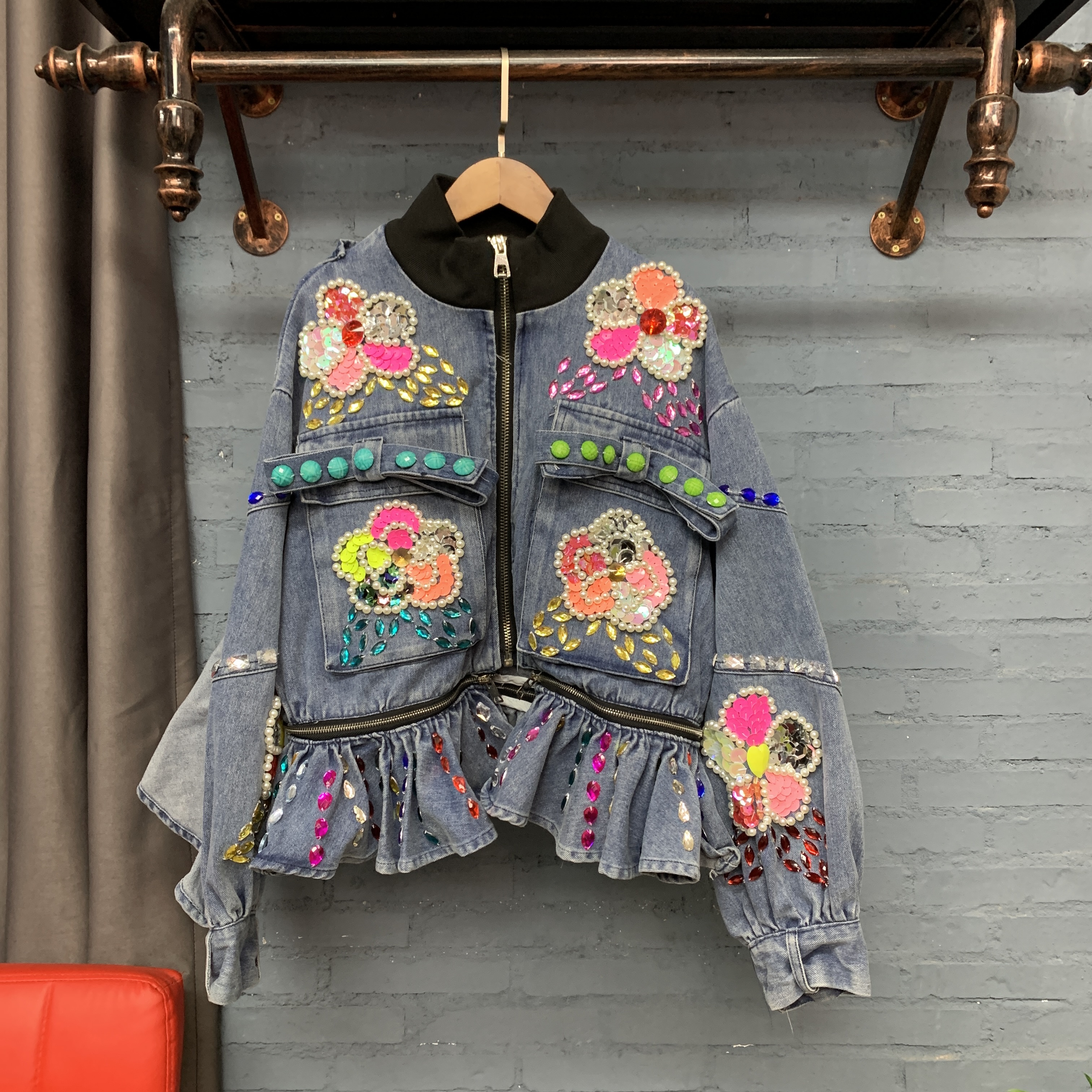 秋季新品 限量款蝴蝶结牛仔外套