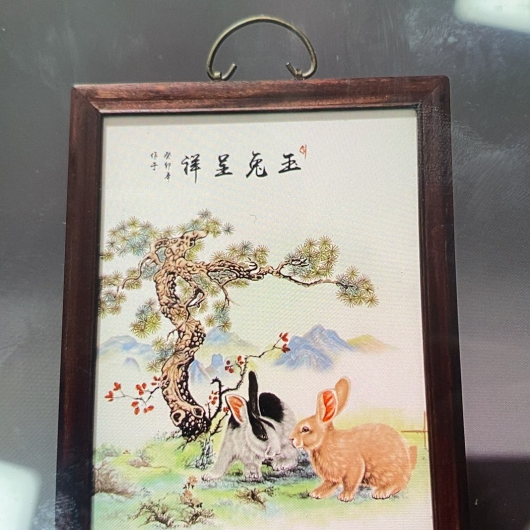 瓷片37*28 景德镇瓷板画柴窑烧制