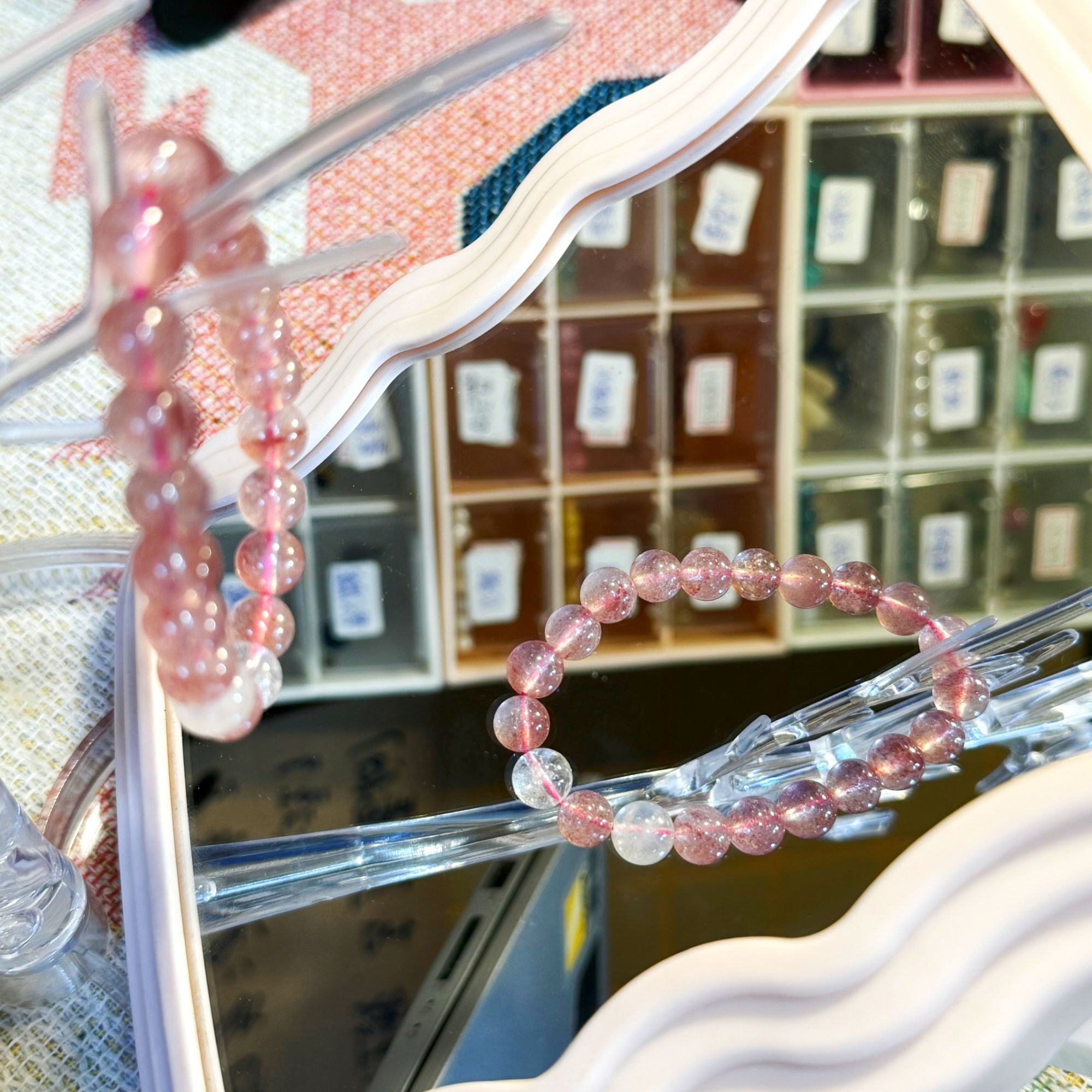 手链 草莓晶 白阿赛