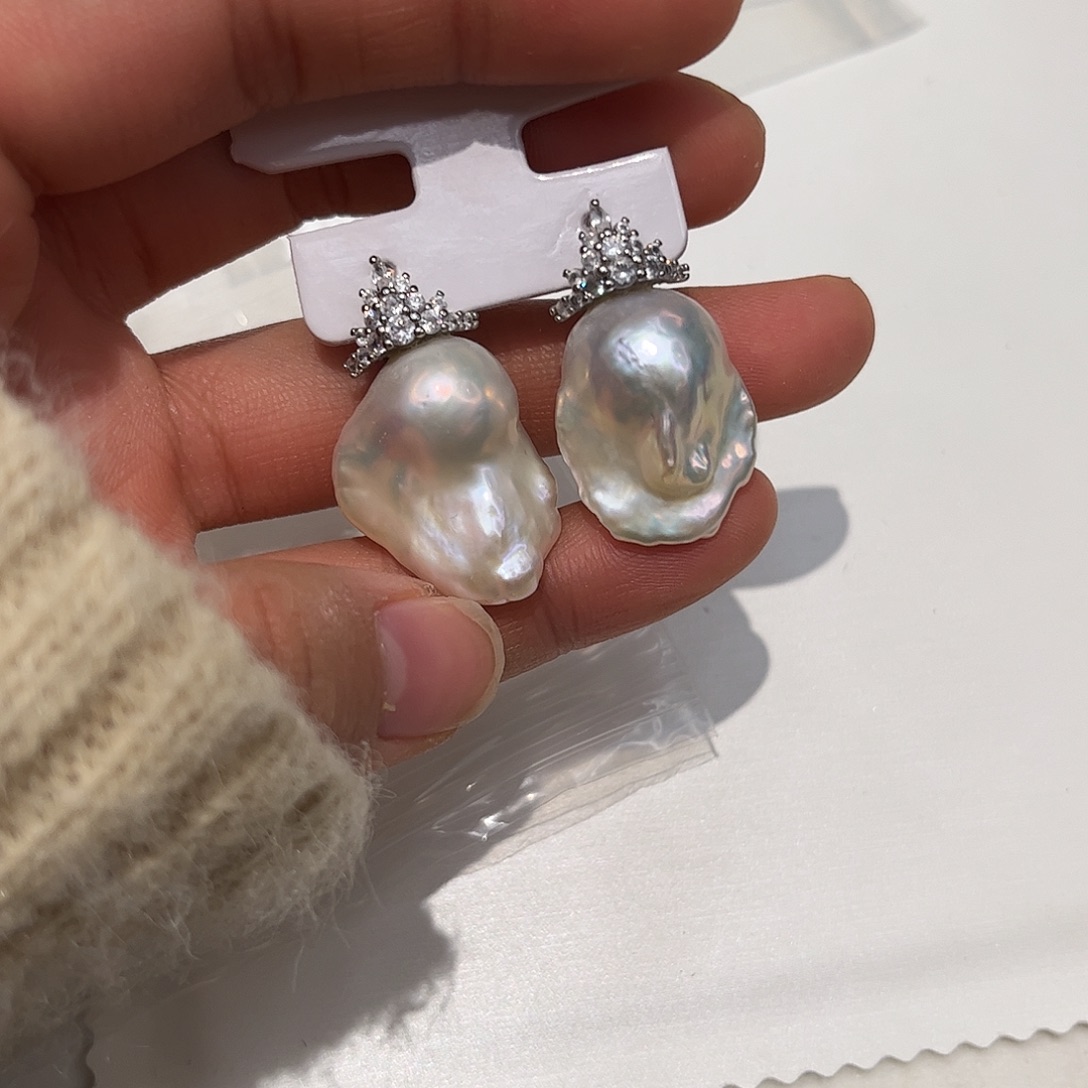 耳饰合金淡水珍珠