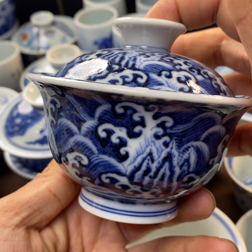 【闪购商品】景德镇青花瓷盖碗