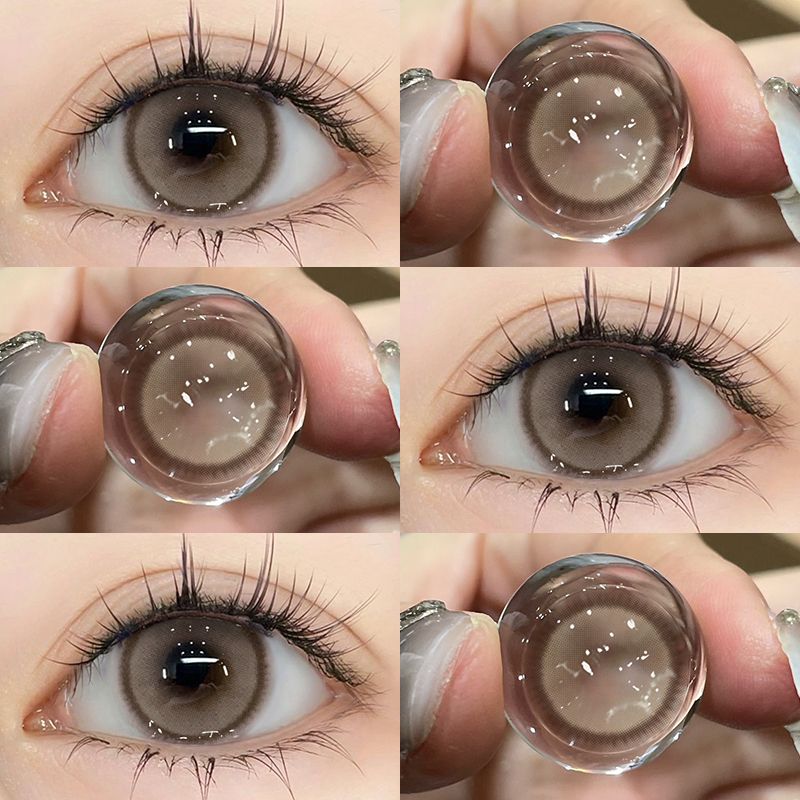 OVOLOOK半年抛沙旺古麻美瞳混血奶褐色三明治工艺近视隐形眼镜
