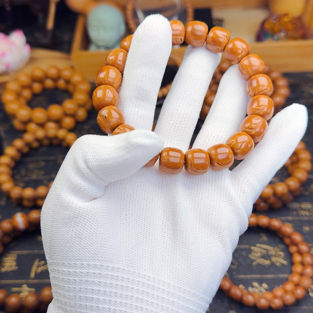 桃核手串12尺寸龙纹