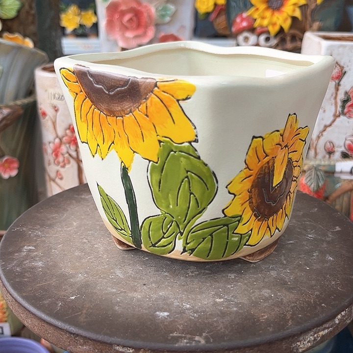 紫砂花盆粗陶材质多肉花盆