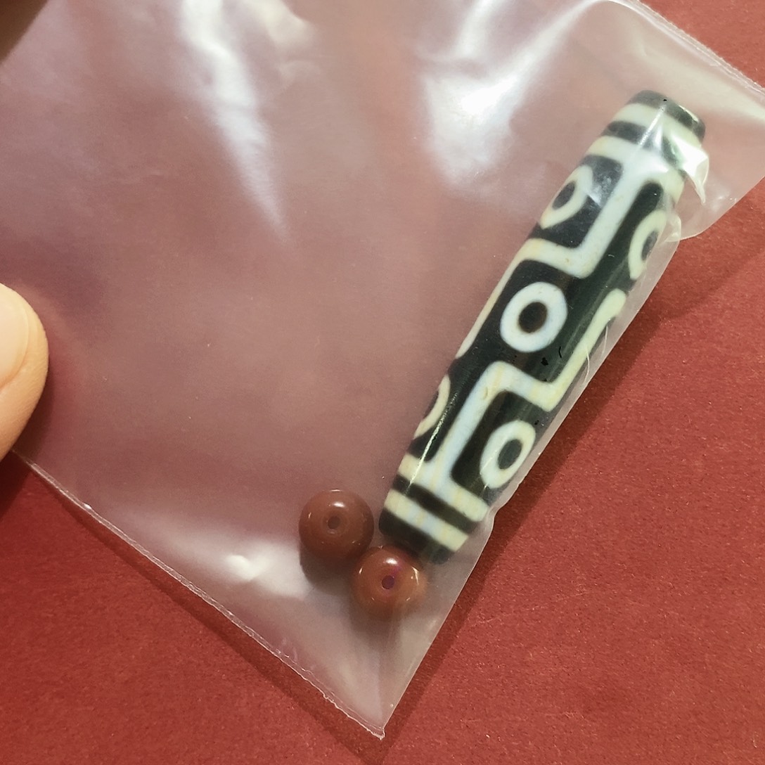 风***月玛瑙/玉髓（覆膜）未镶嵌颈饰行运黑白手工九眼