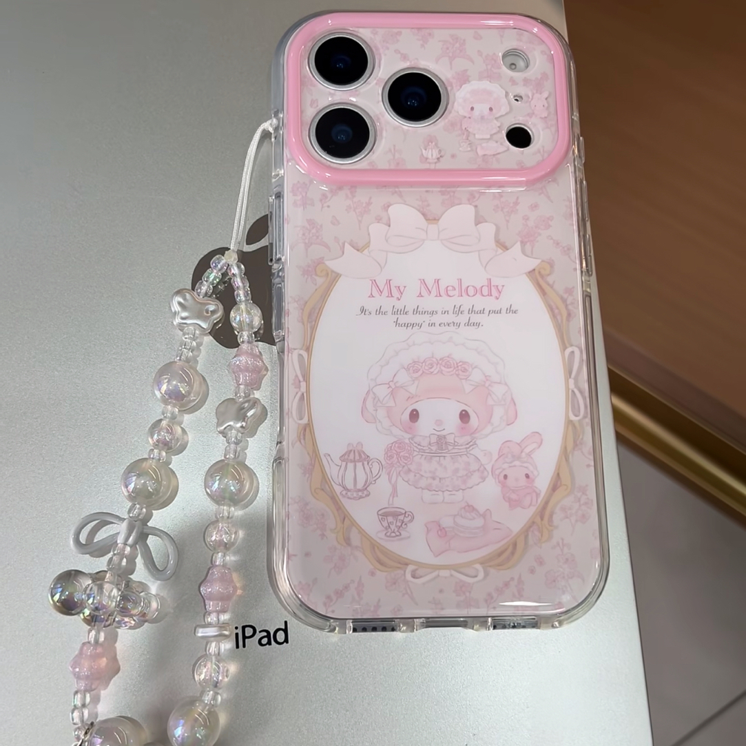 可爱粉色美乐蒂双层适用iPhone17Promax全包手机壳16p小众15p创意