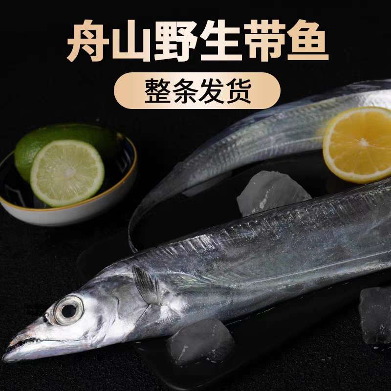 破肚【3-5两】正宗舟山新鲜东海小眼睛带鱼整条肉质细嫩满口油香