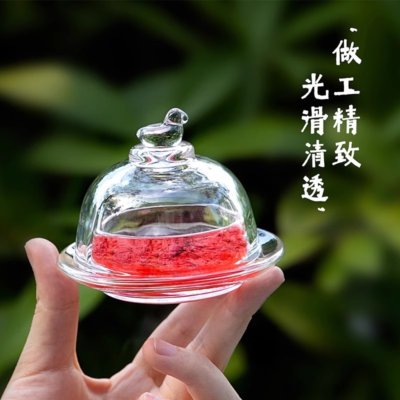 透明墨盒书法专用火锅砚台小墨碟国画学生砚台多功能镇纸玻璃