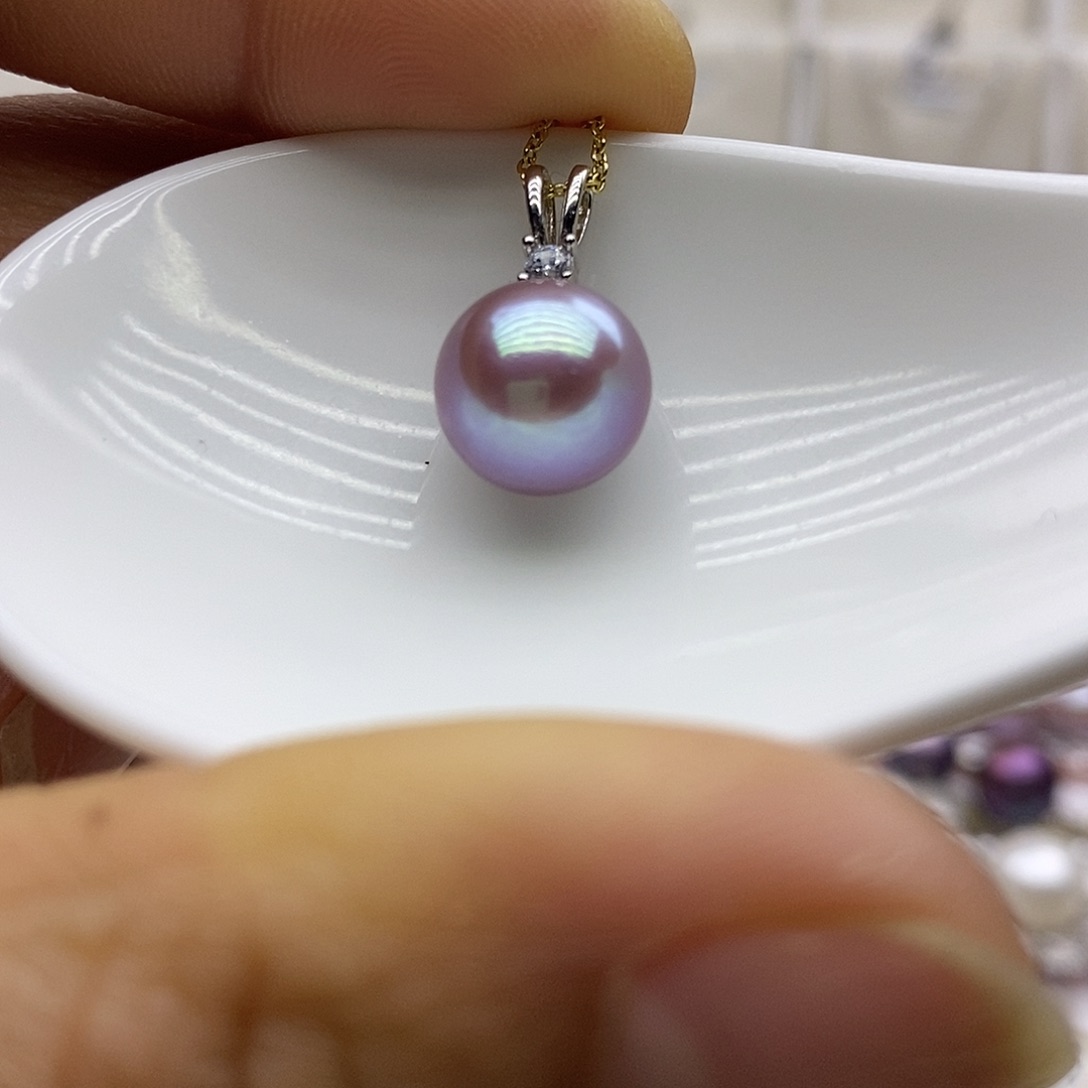 淡水珍珠吊坠(赠链)银S925镶嵌