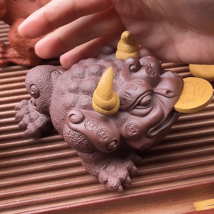 茶宠紫砂紫砂金蟾