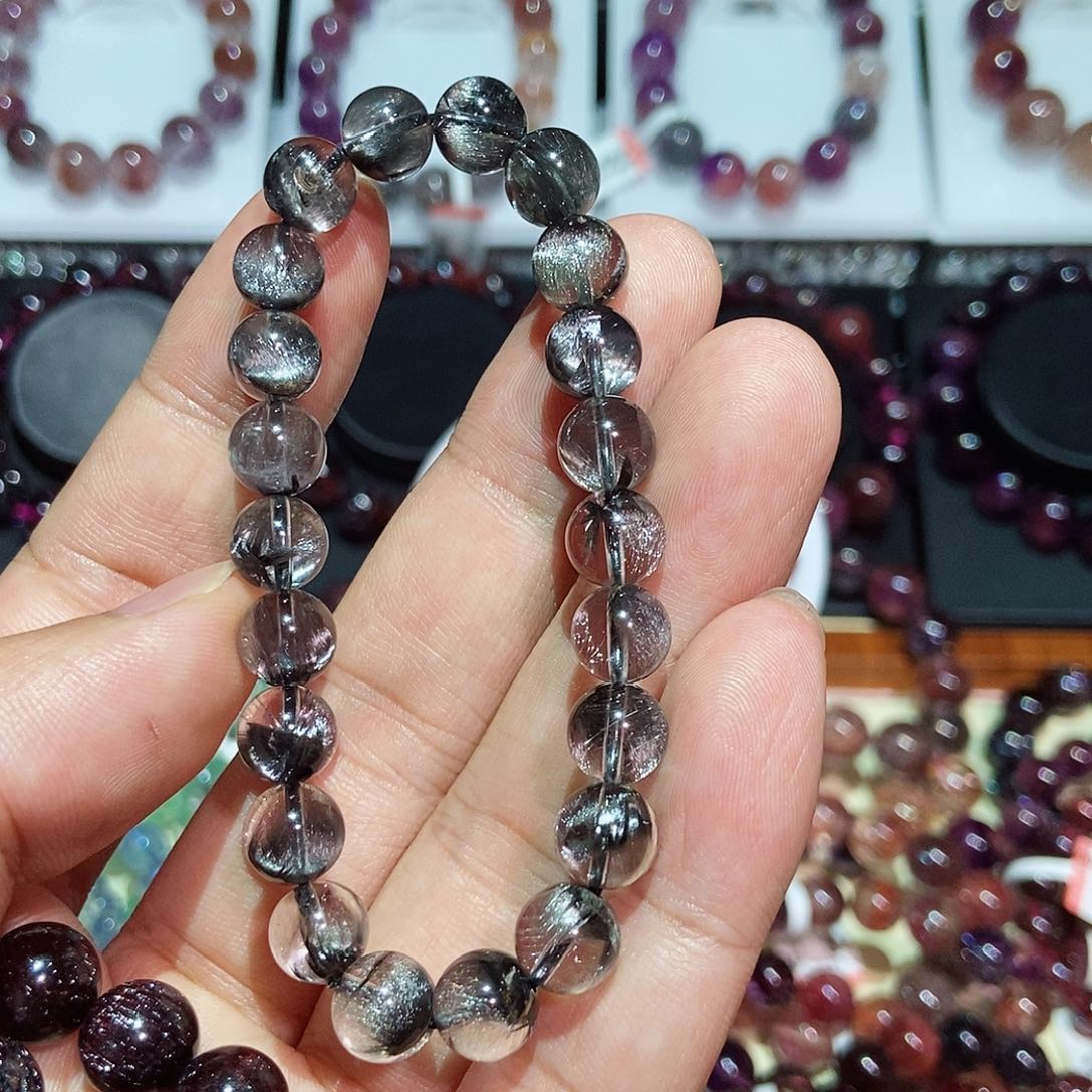 水晶手链未镶嵌怡**乐银钛