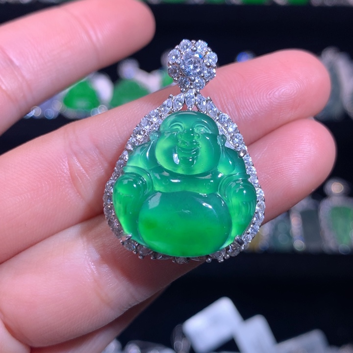 【闪购商品】颈饰银S925镶嵌翡翠天然翡翠