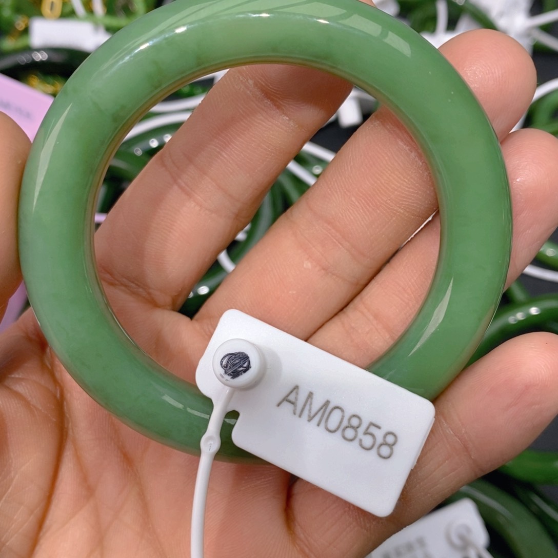 和田玉（碧玉）手镯未镶嵌小*松55.4