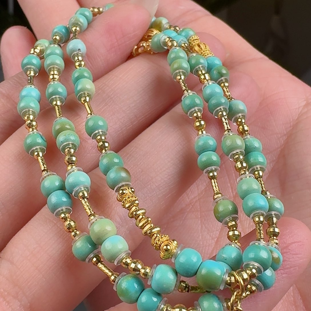 绿松石珠宝奇石18K金镶嵌
