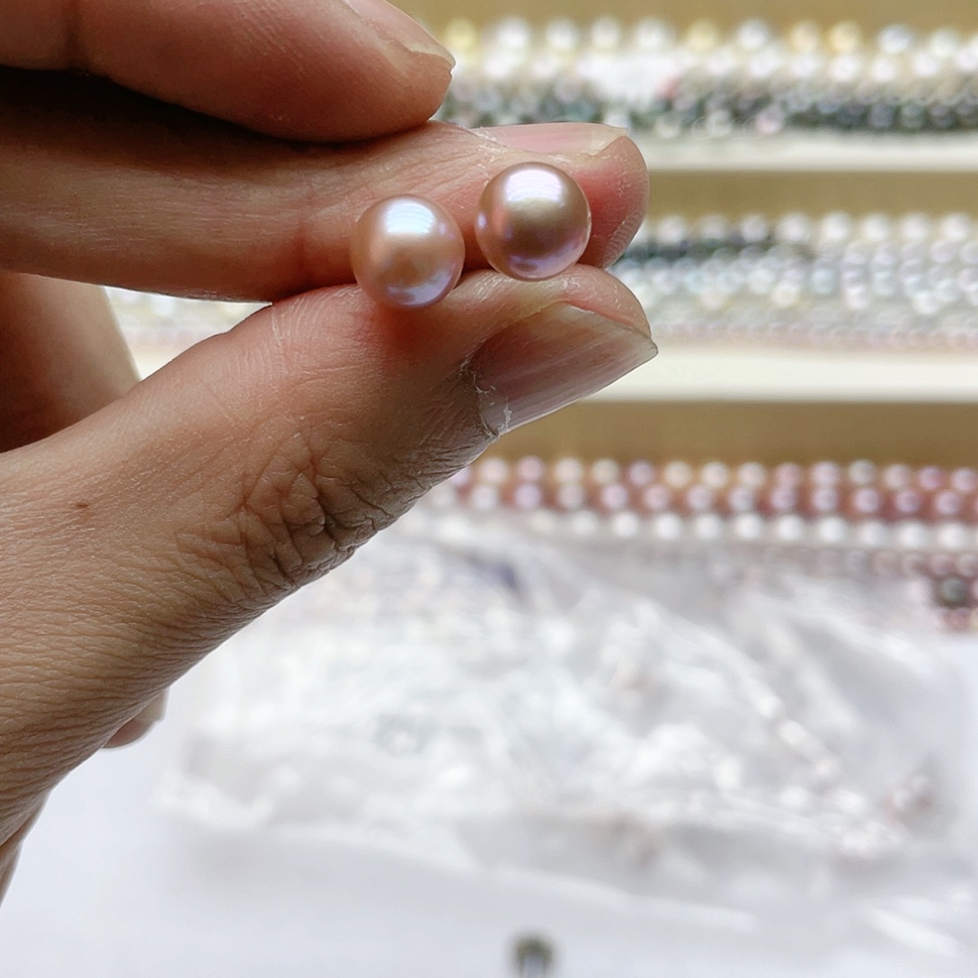 淡水珍珠耳饰银S925镶嵌