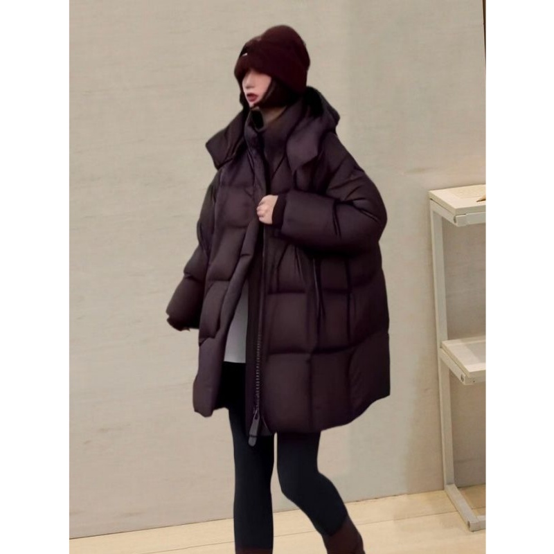2-300斤大码棉服时尚连帽外套宽松洋气秋冬新款中长款保暖棉袄