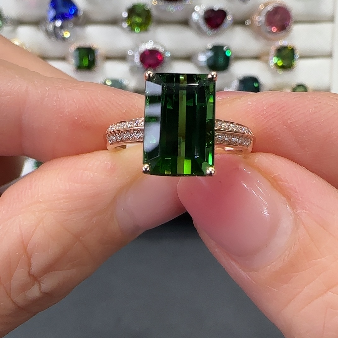 戒指碧玺18K金镶嵌5.05ct