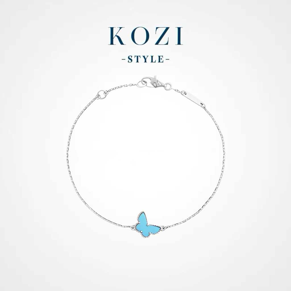 WANXI 轻奢蓝色小蝴蝶手链精工版时尚高级感