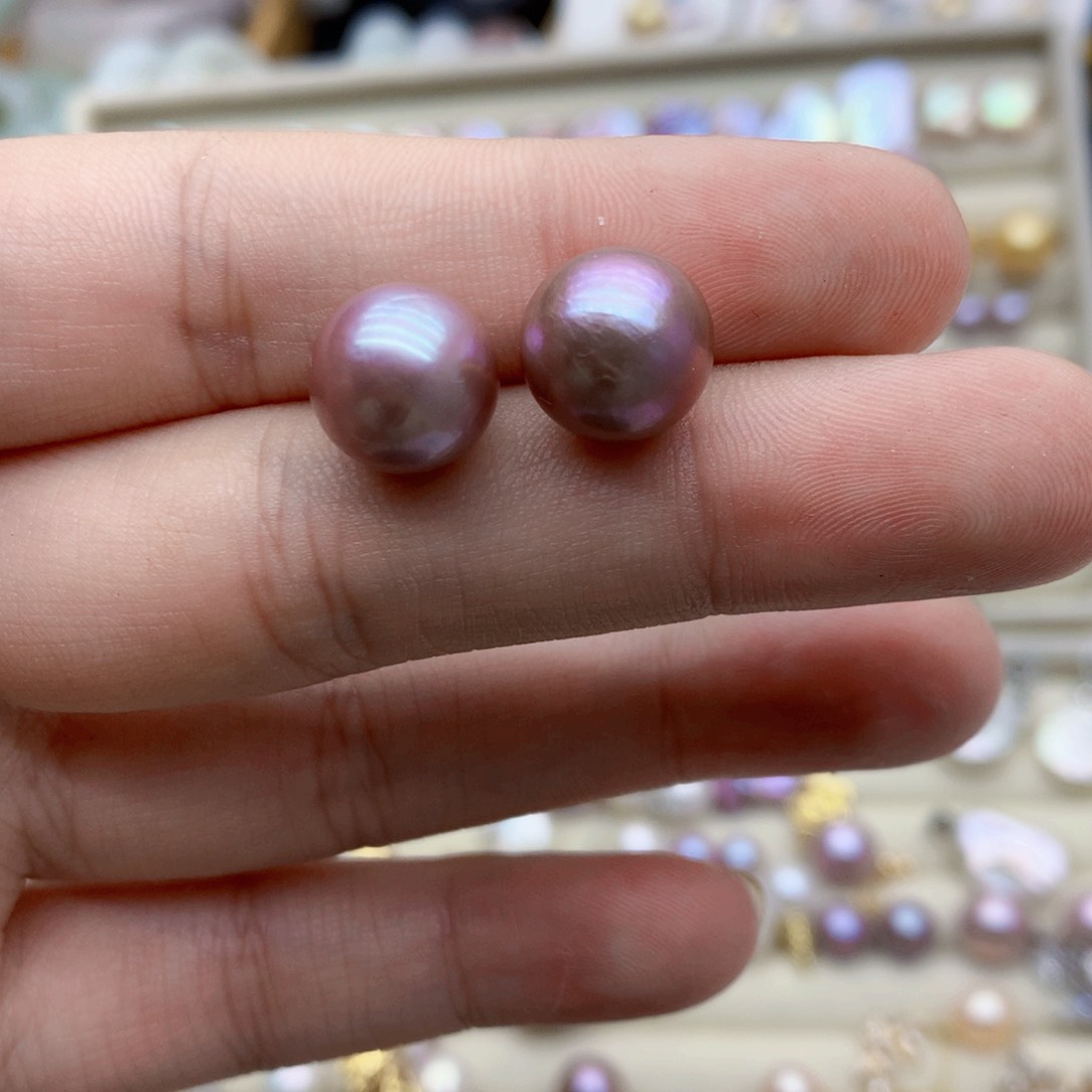 淡水珍珠耳饰银S925镶嵌