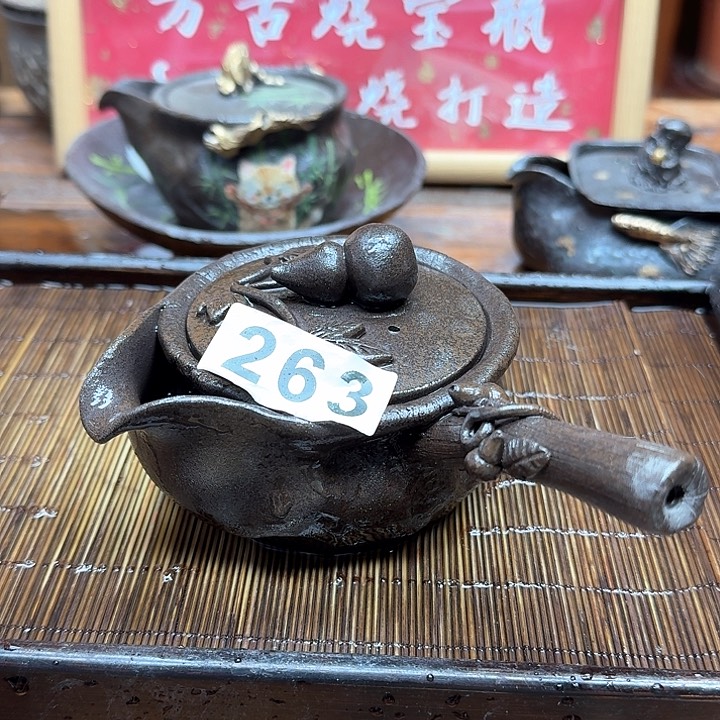 纯手工制作粗陶茶具