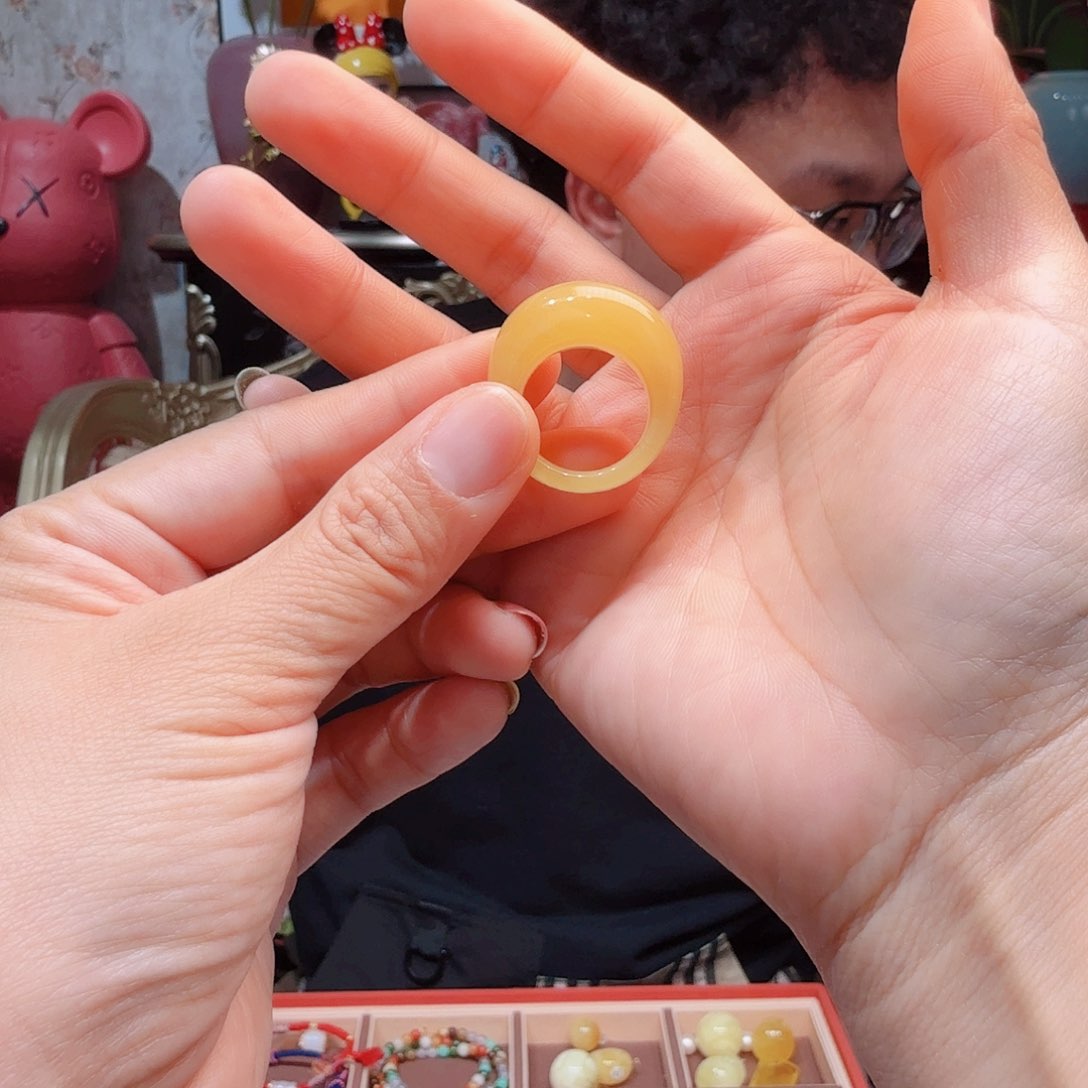 琥珀戒指未镶嵌戒指