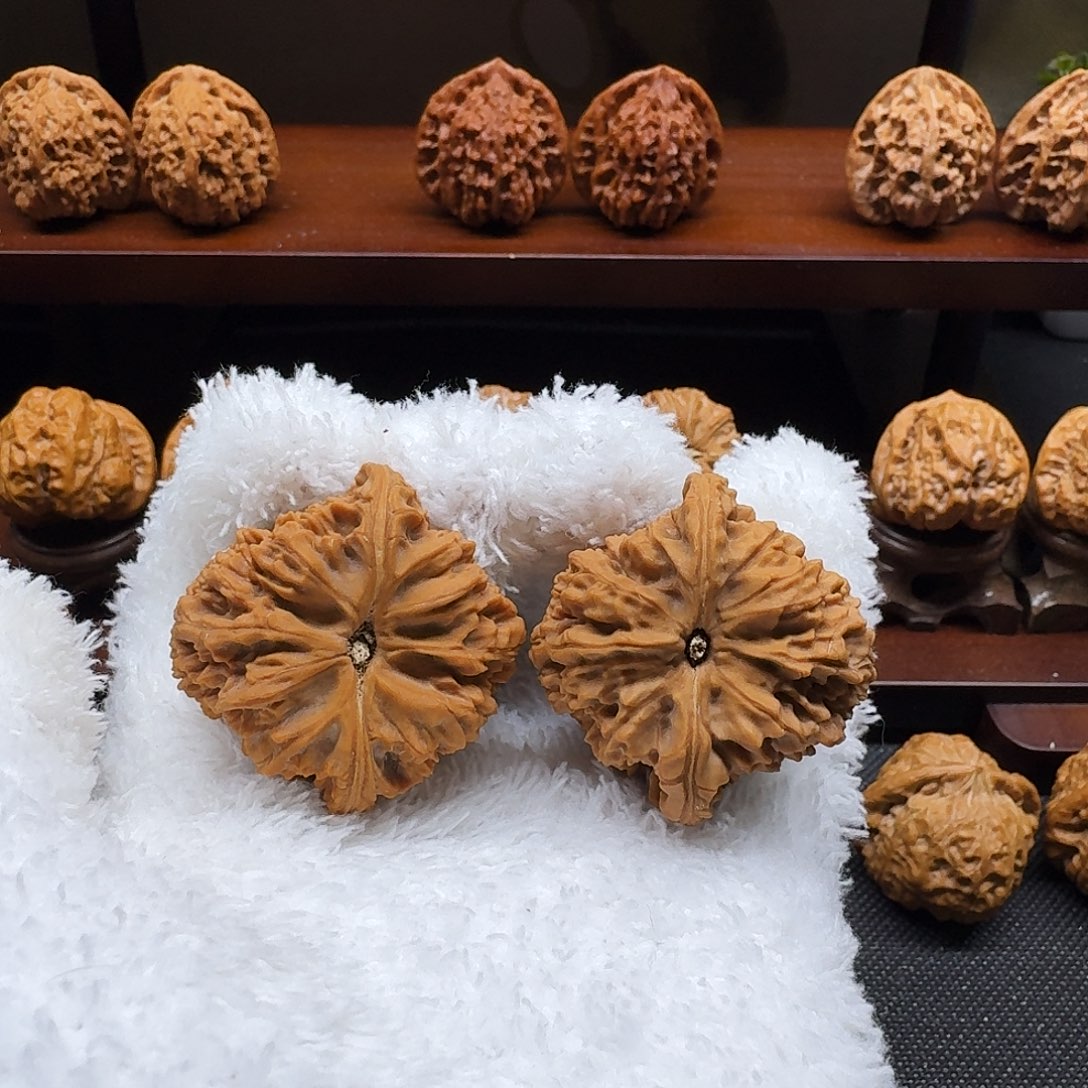 今***宵手串/手链核桃赵喜满红皮南疆石42