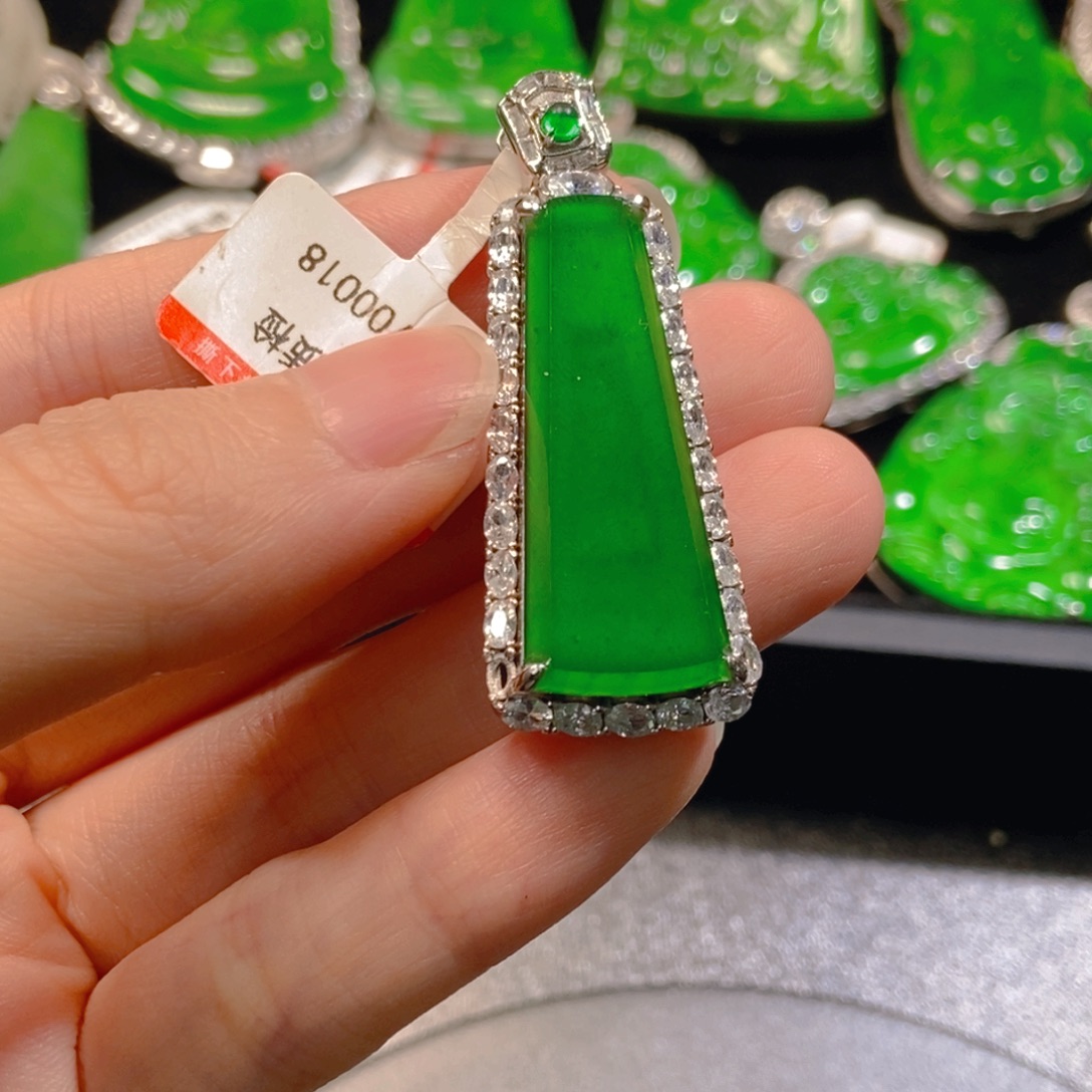 翡翠银S925镶嵌吊坠(不含链)
