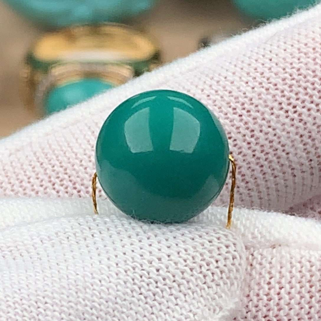 绿松石配饰未镶嵌圆珠卡11.5