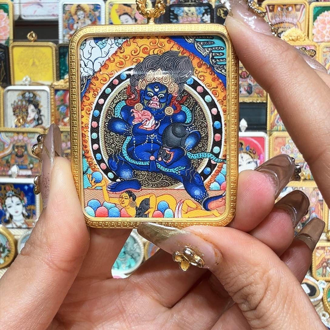 吊坠热贡纯手绘唐卡非遗文化