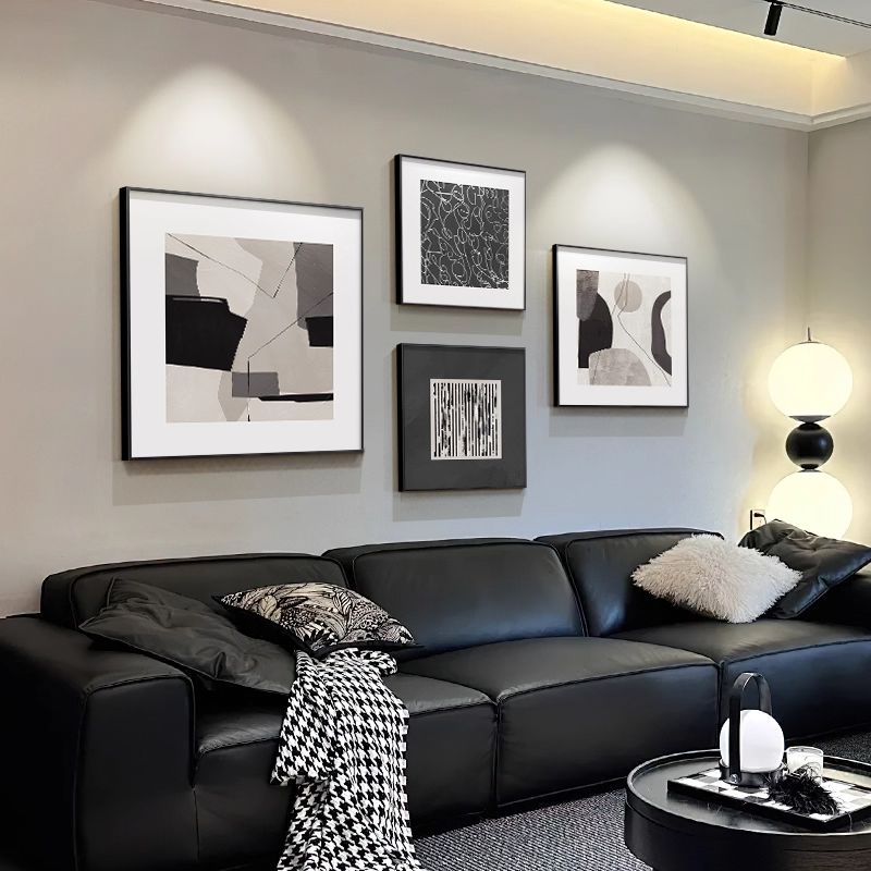 黑白抽象客厅装饰画现代简约高级感沙发背景墙挂画卧室画餐桌壁画