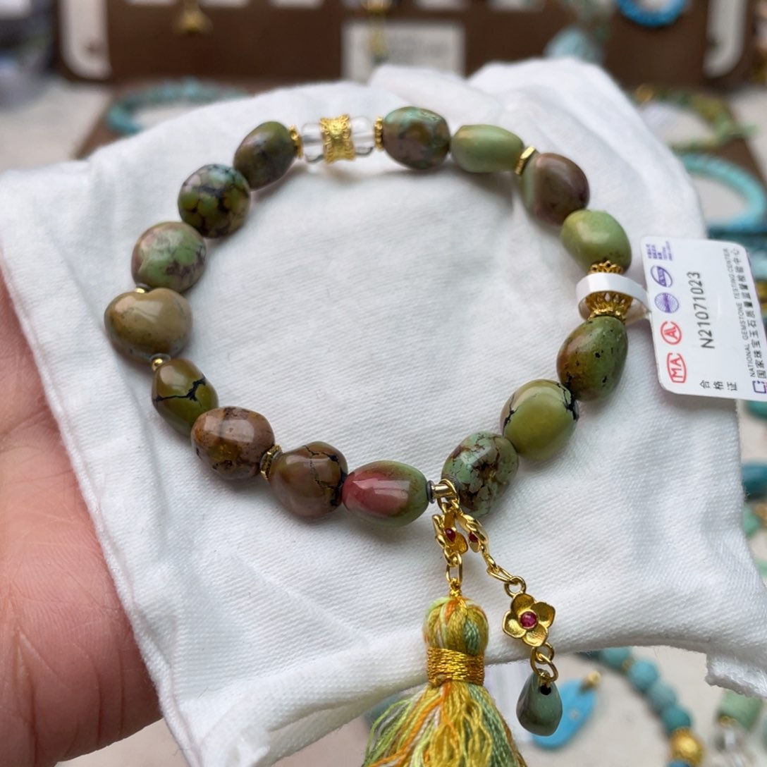 银S925镶嵌绿松石手链