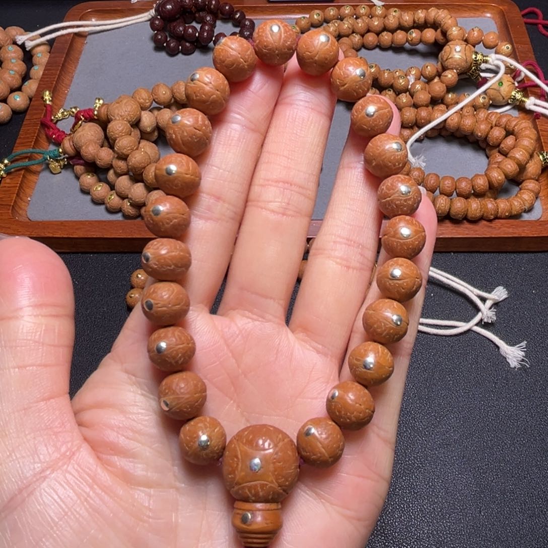 凤眼菩提吊坠10.5+mm2025精品银钉手串