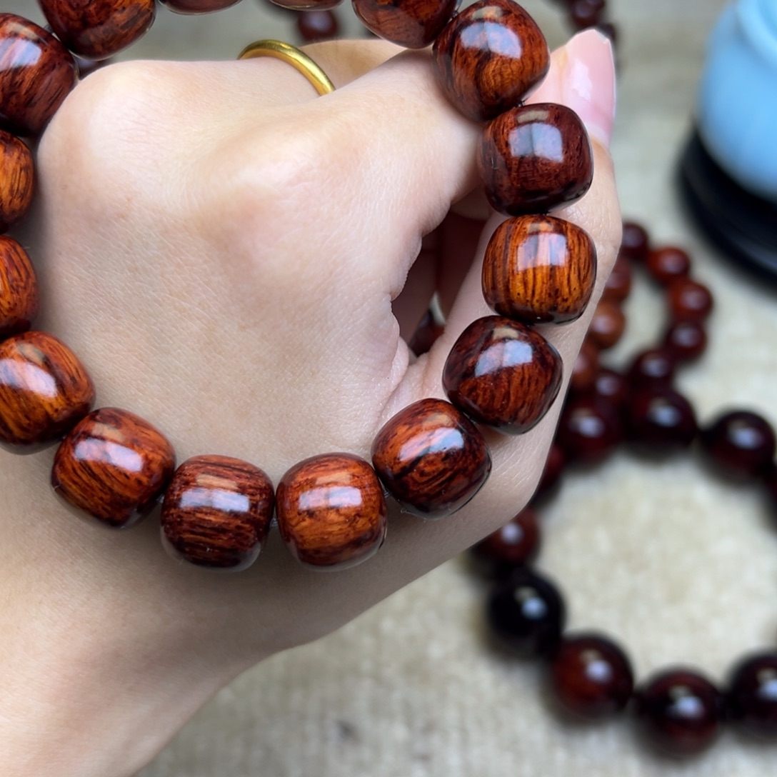 花梨木类手串/手链红降1314老型满油单圈115