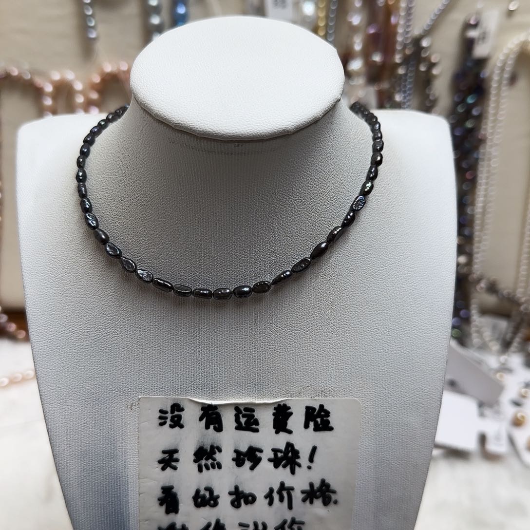 淡水珍珠颈饰合金黑科旭2-3