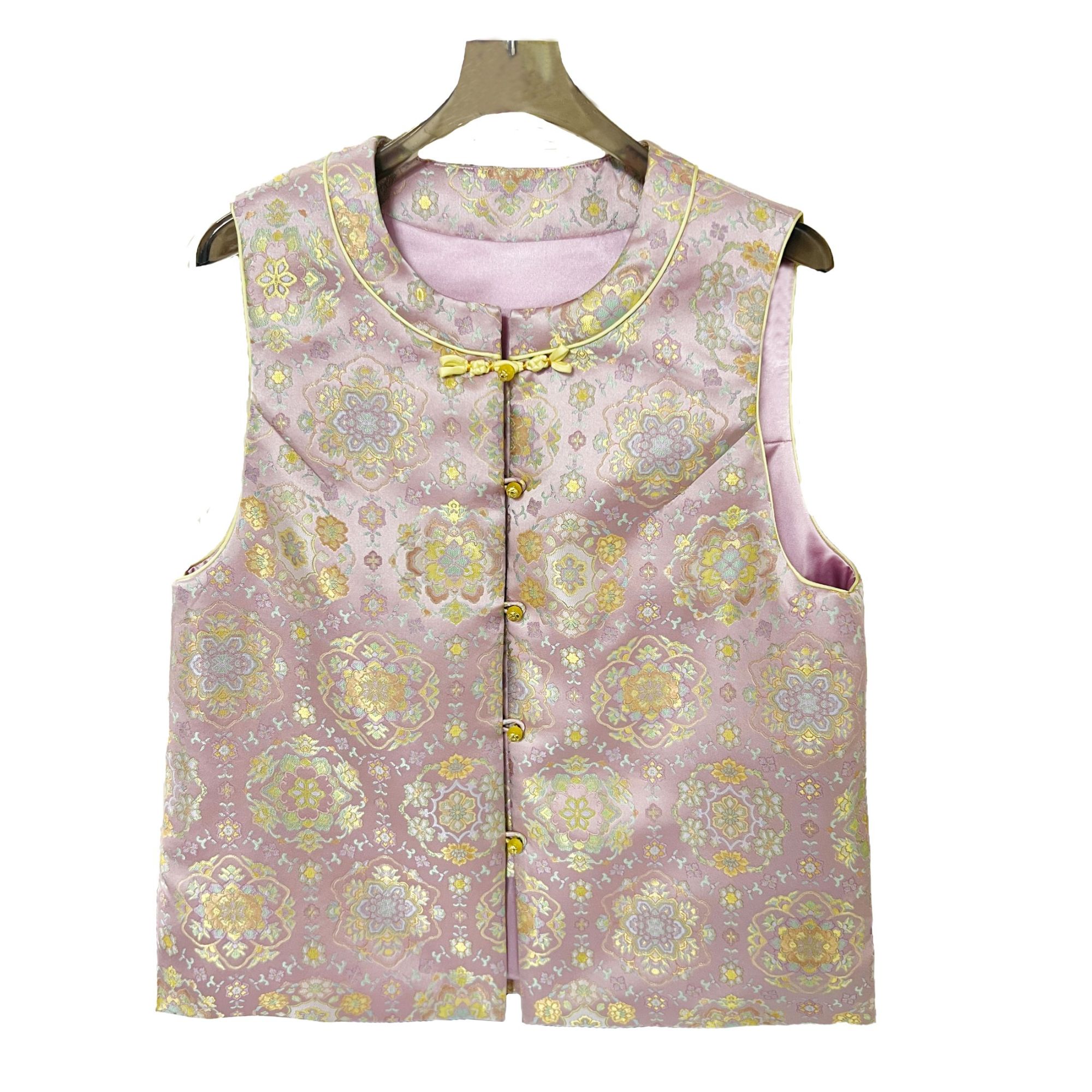 【冰淇淋粉宝相】新中式加棉织锦马甲女新中式新中式马甲2025年