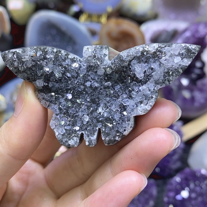 水晶珠宝半成品未镶嵌彩晶蝴蝶