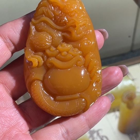 石英质玉（黄龙玉）挂件未镶嵌