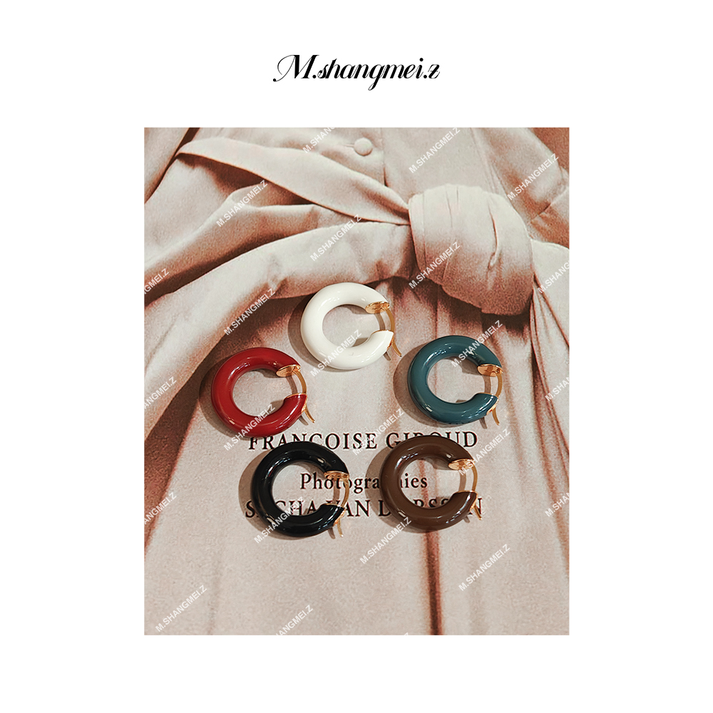 M.SHANGMEI.Z/沐熙沐熙美大哥推荐小众圈圈简约法式耳环F02017
